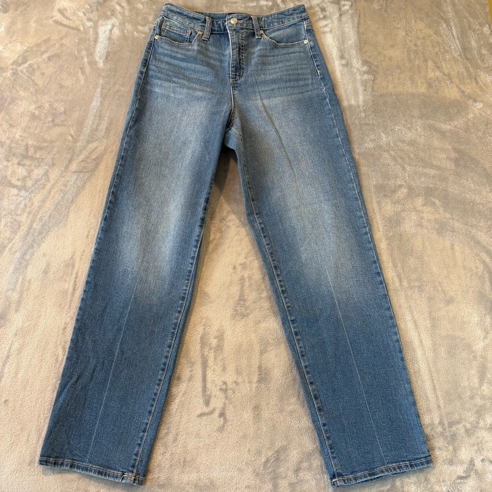Scoop Retro Blue Straight Leg Gradient Fade Jeans Trouser Sz 4